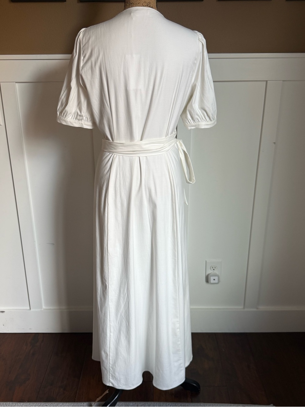 Reformation White Wrap Midi Dress XL NWT Cottagecore Capsule Cotton - Picture 6 of 11